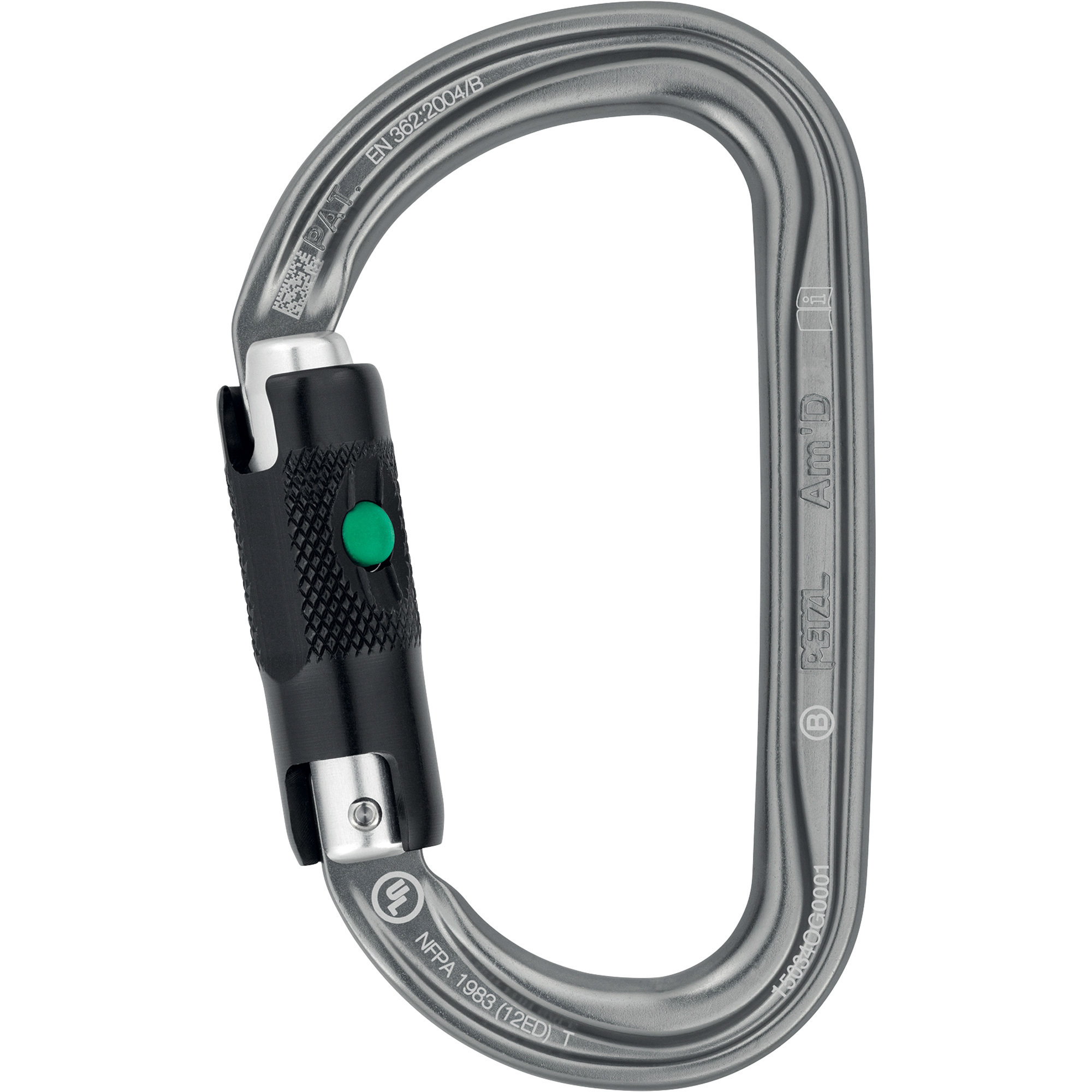 Petzl Am'D Asymmetrical Carabiner with Ball Lock, 25mm Gate Opener, Model# M34A BL